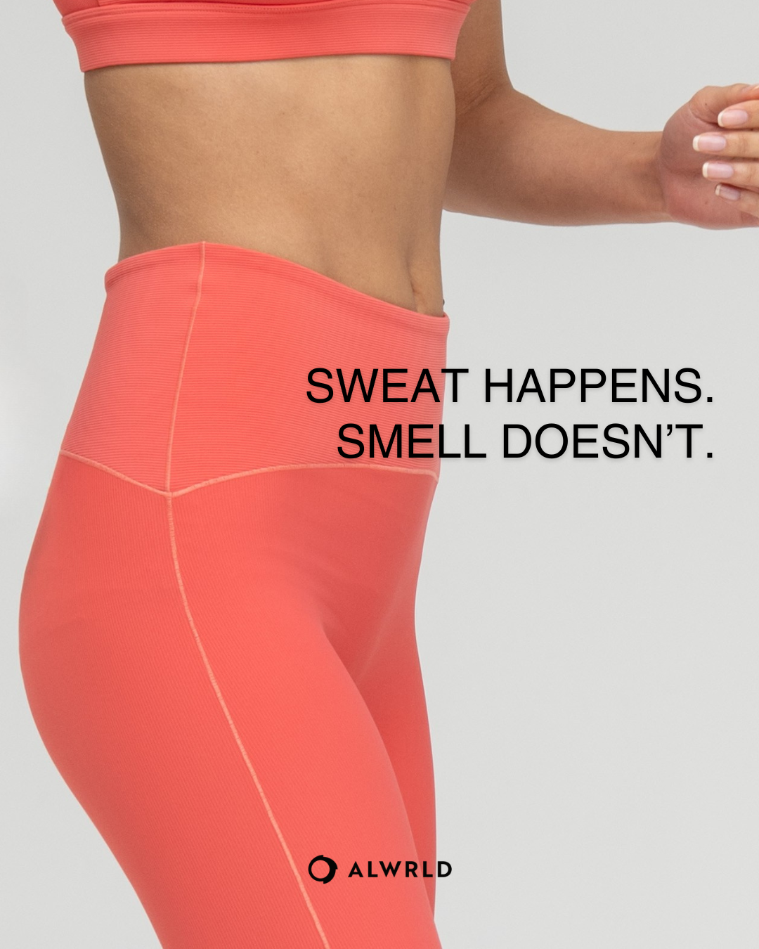 ALWRLD activewear sweat happens ad